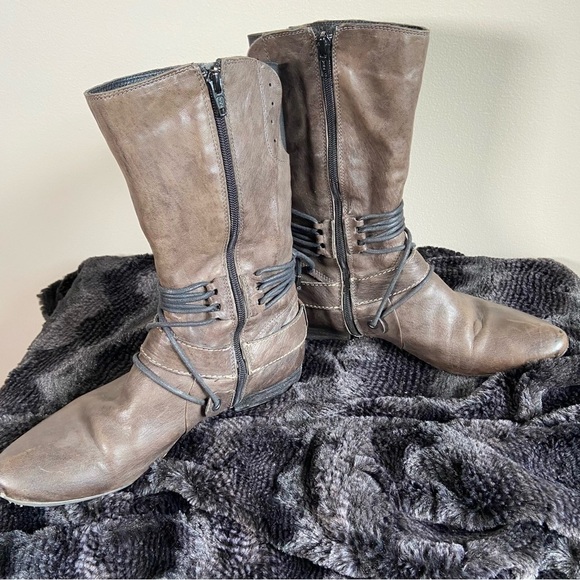 KHRIO Mid-calf leather boots Brown Size EU 38 US 6.5 - Picture 8 of 9